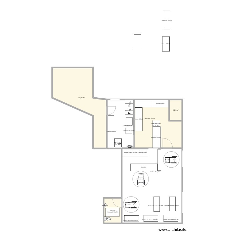 AGEN 2 modifié. Plan de 4 pièces et 42 m2