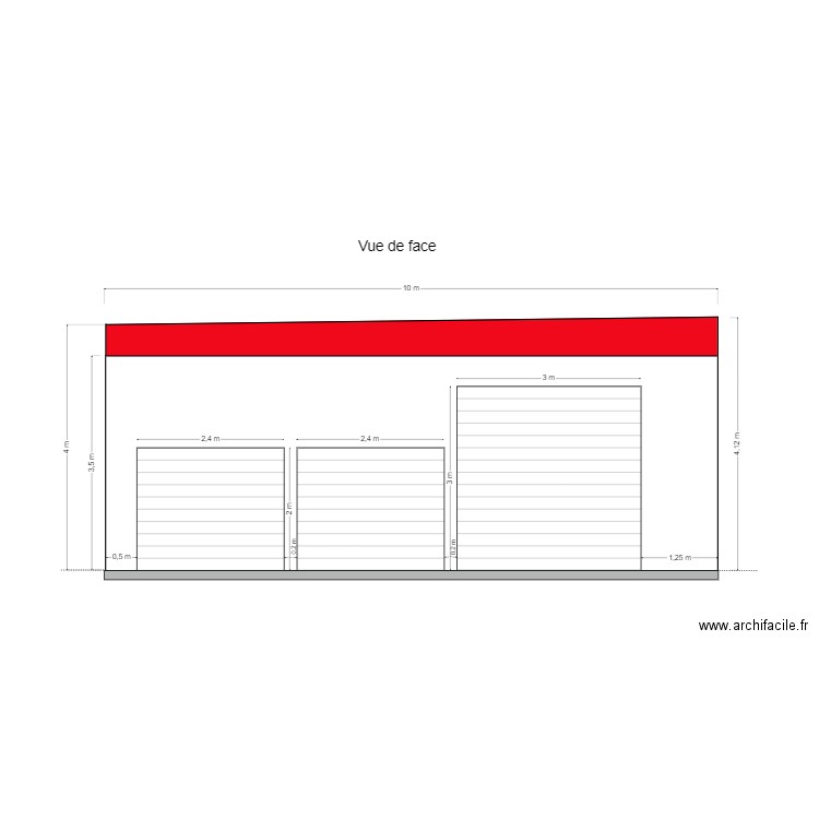 PLAN DE FACADE FACE AVANT. Plan de 0 pièce et 0 m2