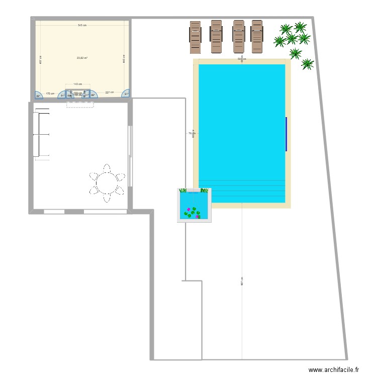 Benslimane. Plan de 2 pièces et 24 m2