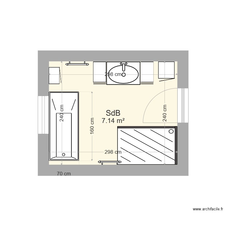 SdB. Plan de 0 pièce et 0 m2