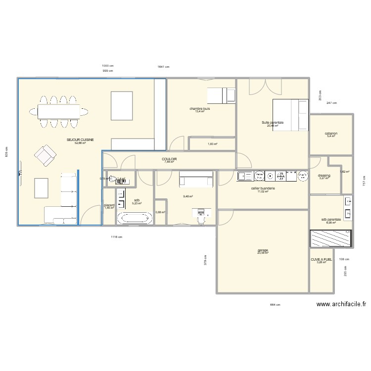 grenay poulieu PROJET. Plan de 18 pièces et 170 m2