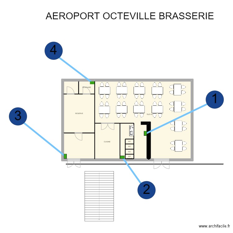 brasserie aéroport octeville . Plan de 0 pièce et 0 m2