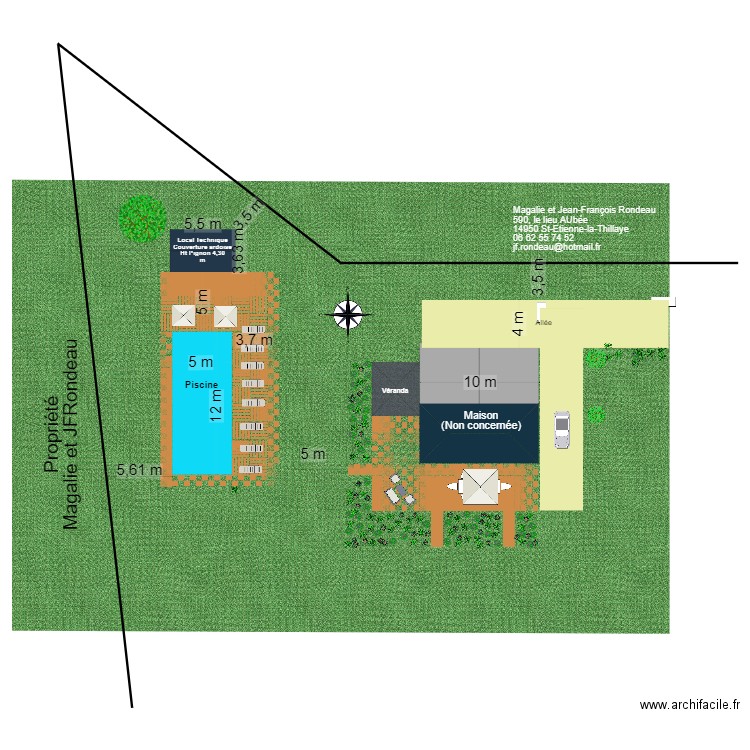 Projet Piscine. Plan de 0 pièce et 0 m2