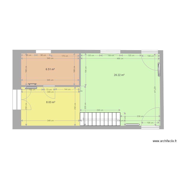 RdC Annexe avec toutes les cotes et porte fenêtre 1 50. Plan de 0 pièce et 0 m2