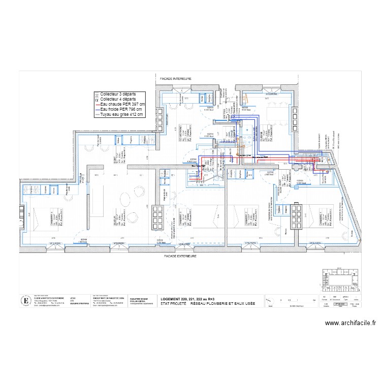 reseau eau appt220. Plan de 0 pièce et 0 m2