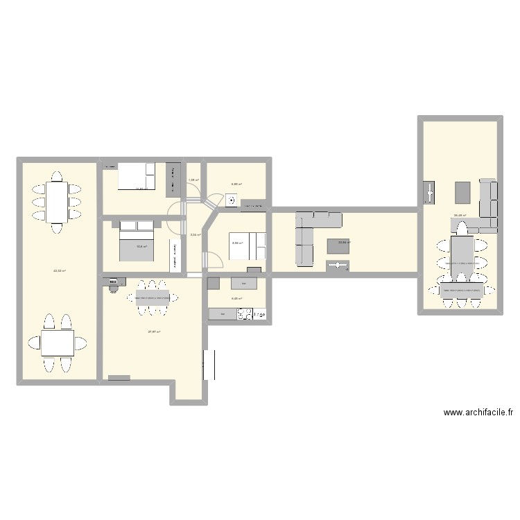 autre projet. Plan de 11 pièces et 178 m2