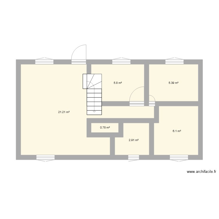 Plan maison avec escalier. Plan de 0 pièce et 0 m2