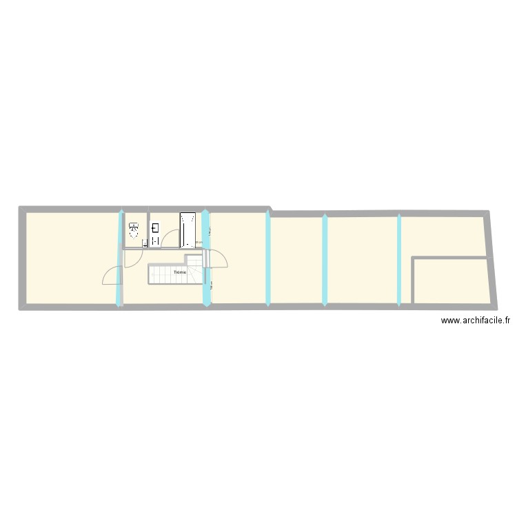 Projet 12 escalier 1/4 centré. Plan de 0 pièce et 0 m2