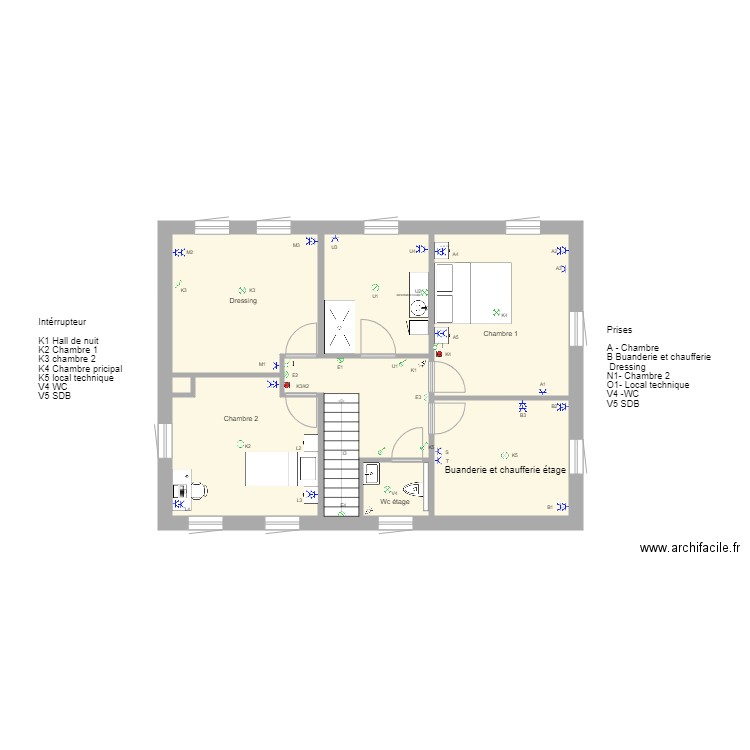 Plan implantation étage 01Fevrier. Plan de 0 pièce et 0 m2