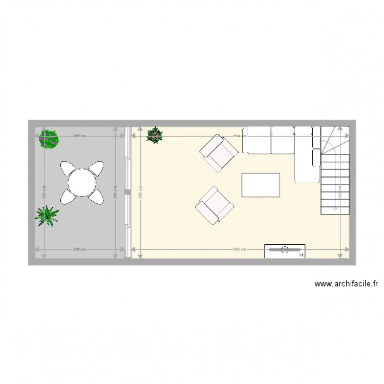 salon terrasse . Plan de 0 pièce et 0 m2