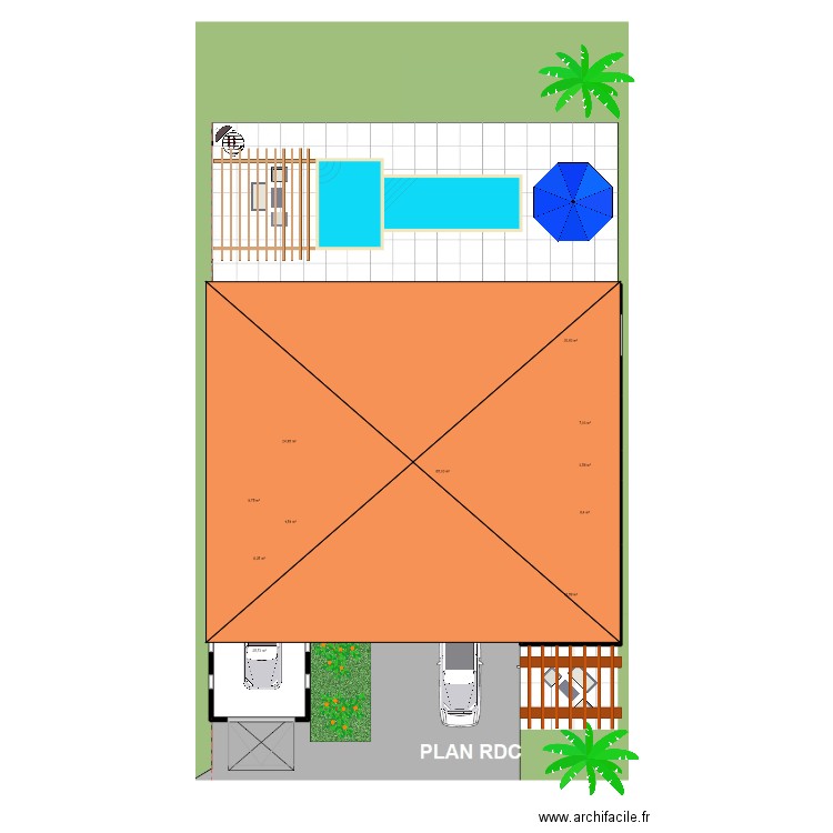 Passonne. Plan de 11 pièces et 213 m2