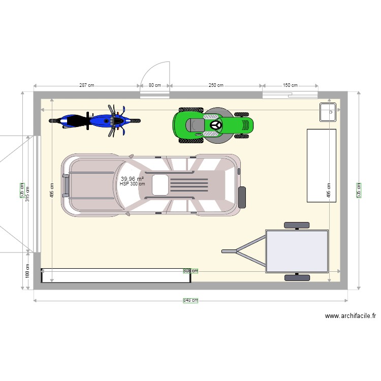 Garage 40m2. Plan de 0 pièce et 0 m2