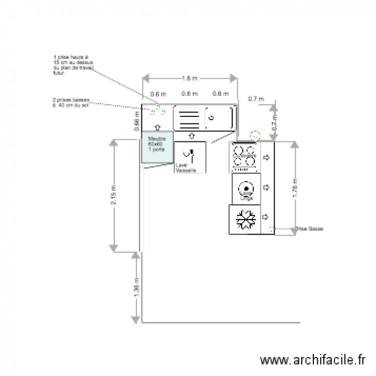 Cuisine Sophie. Plan de 0 pièce et 0 m2