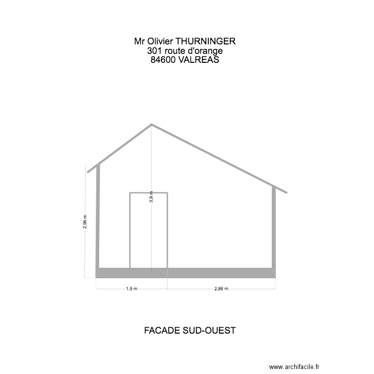 FACADE SUD OUEST. Plan de 0 pièce et 0 m2