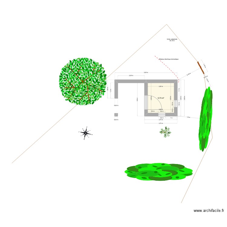 plan cabane 19 03 25. Plan de 1 pièce et 6 m2