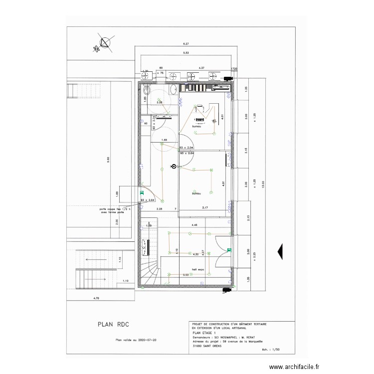 rdc extension bureauxV3. Plan de 0 pièce et 0 m2