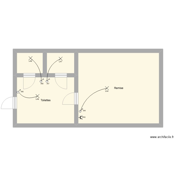 Toilettes + Remise. Plan de 0 pièce et 0 m2