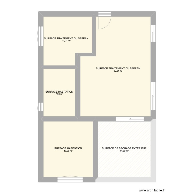 Plan projet Bernarduccio. Plan de 5 pièces et 80 m2
