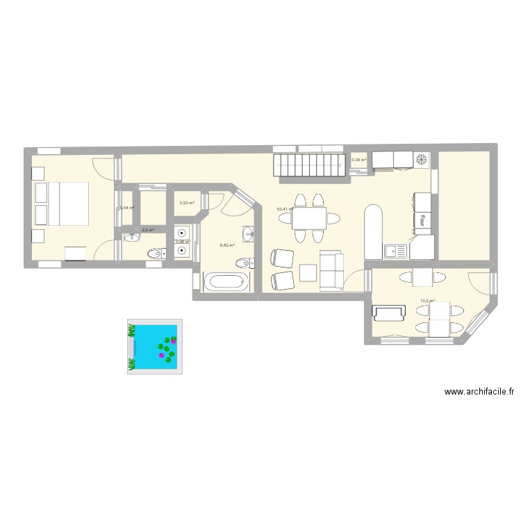 chalet - rallonge. Plan de 0 pièce et 0 m2