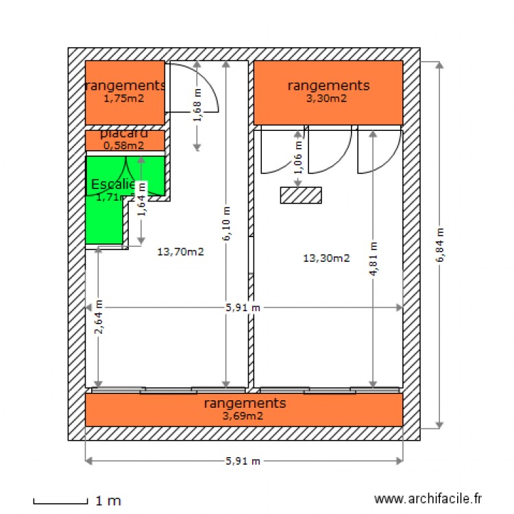 2eme étage. Plan de 0 pièce et 0 m2