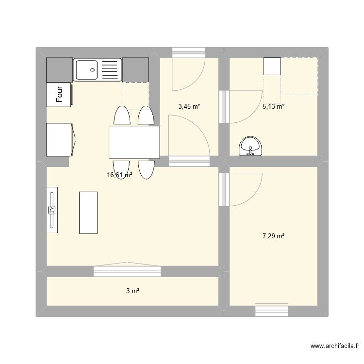 T2 IVRY. Plan de 5 pièces et 35 m2