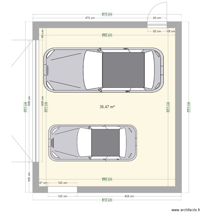 garage 2 voitures. Plan de 0 pièce et 0 m2