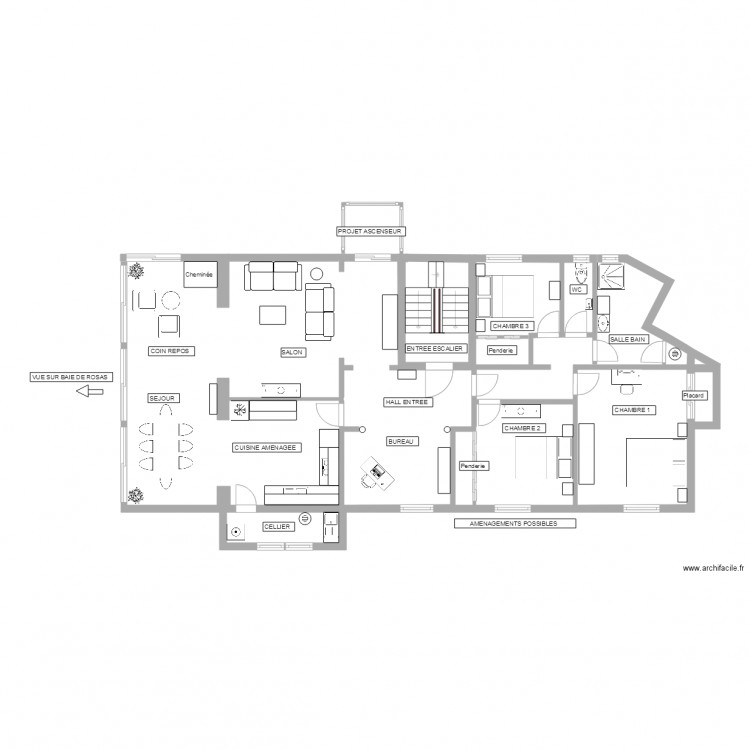 PLAN APPARTEMENT VENDU NON MEUBLE. Plan de 0 pièce et 0 m2