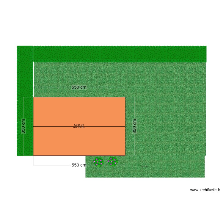 abris de jardin. Plan de 1 pièce et 15 m2