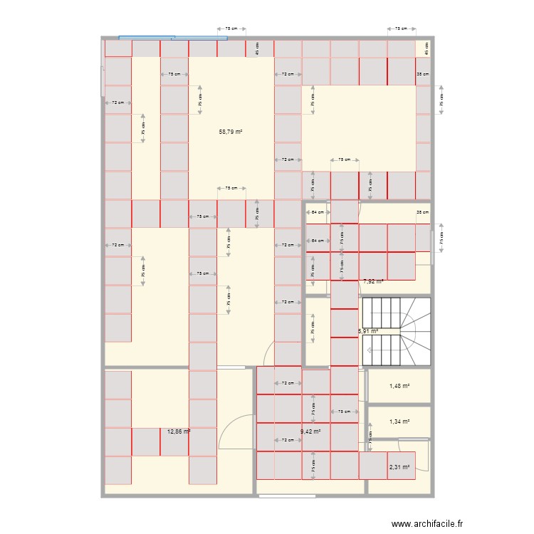 calepinage 1. Plan de 0 pièce et 0 m2