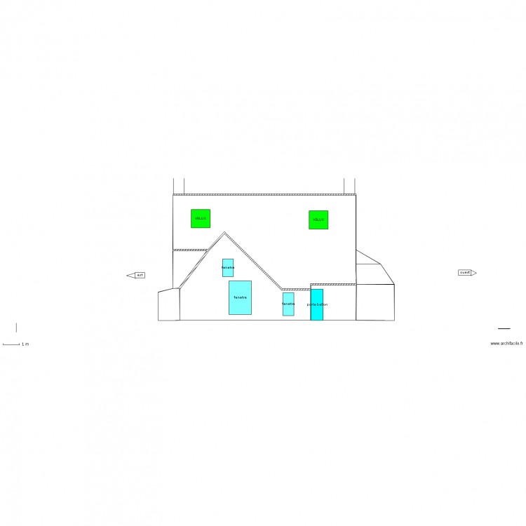 DP4 FACADE ET TOITURE AVEC VELUX. Plan de 0 pièce et 0 m2