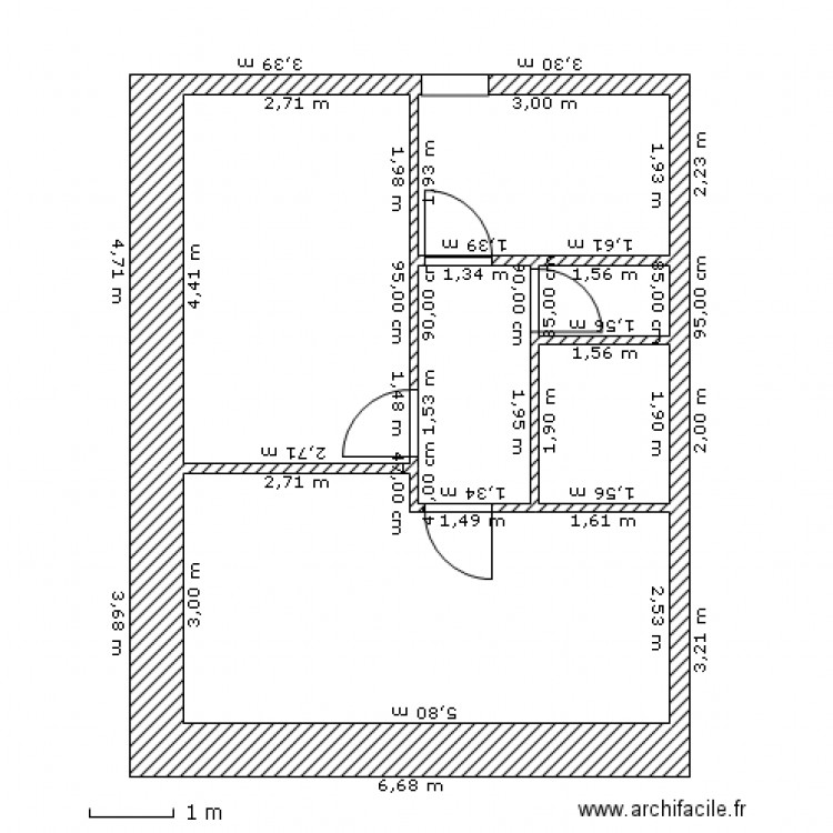 1er etage. Plan de 0 pièce et 0 m2