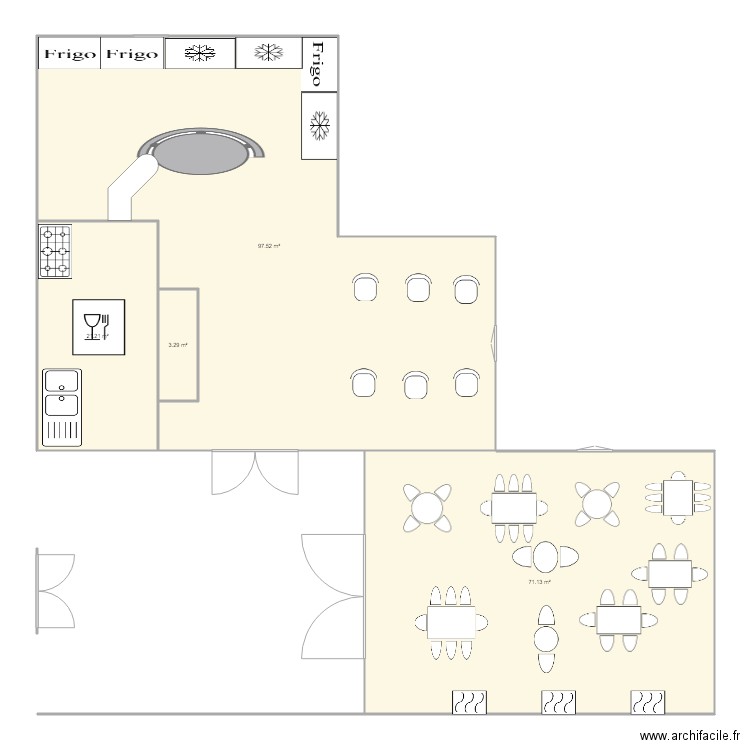 cantine cafet. Plan de 0 pièce et 0 m2