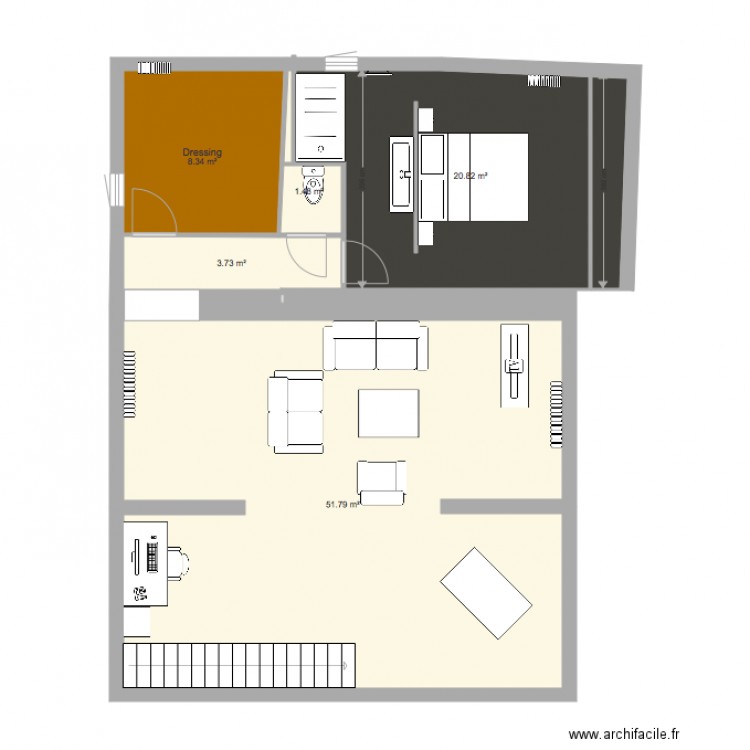 sdb haut. Plan de 0 pièce et 0 m2