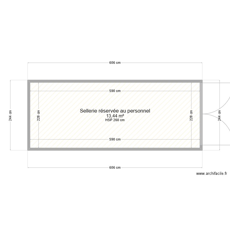 Sellerie Poney Club. Plan de 1 pièce et 13 m2