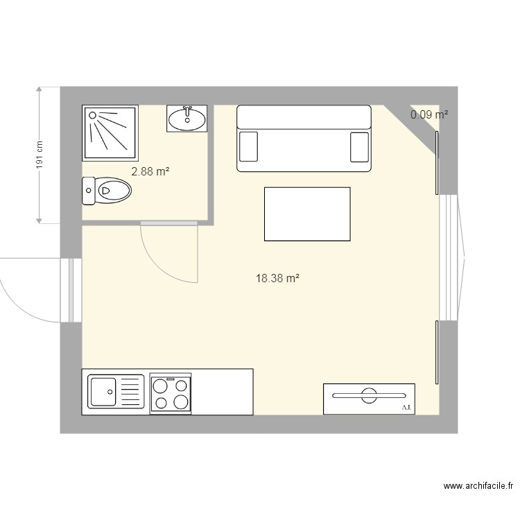 studio 1 rez de chaussee rev1. Plan de 0 pièce et 0 m2