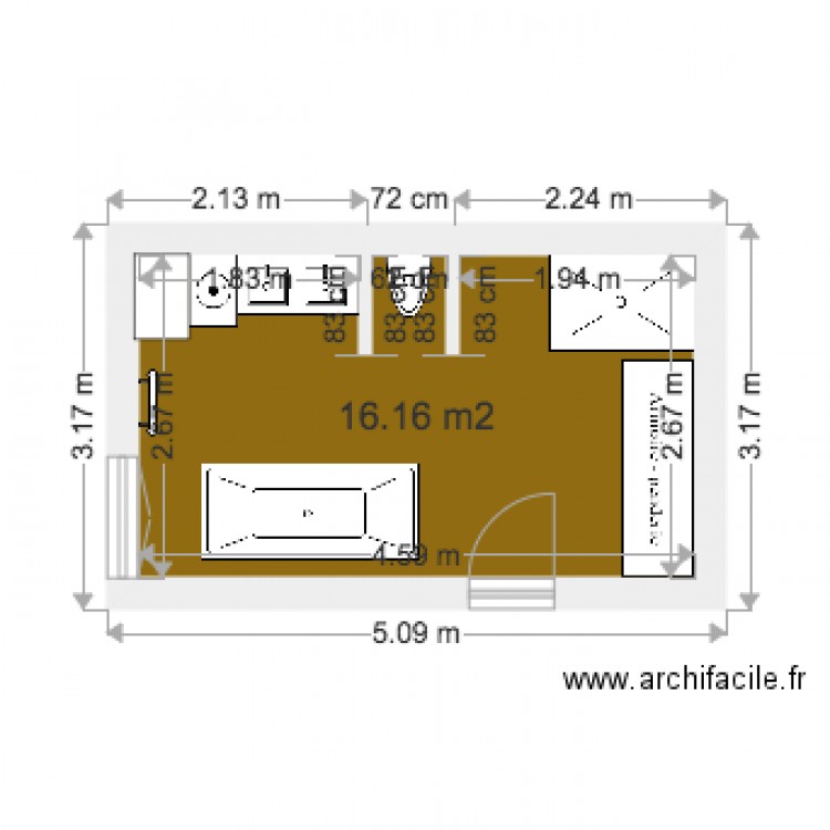 Salle de bain. Plan de 0 pièce et 0 m2