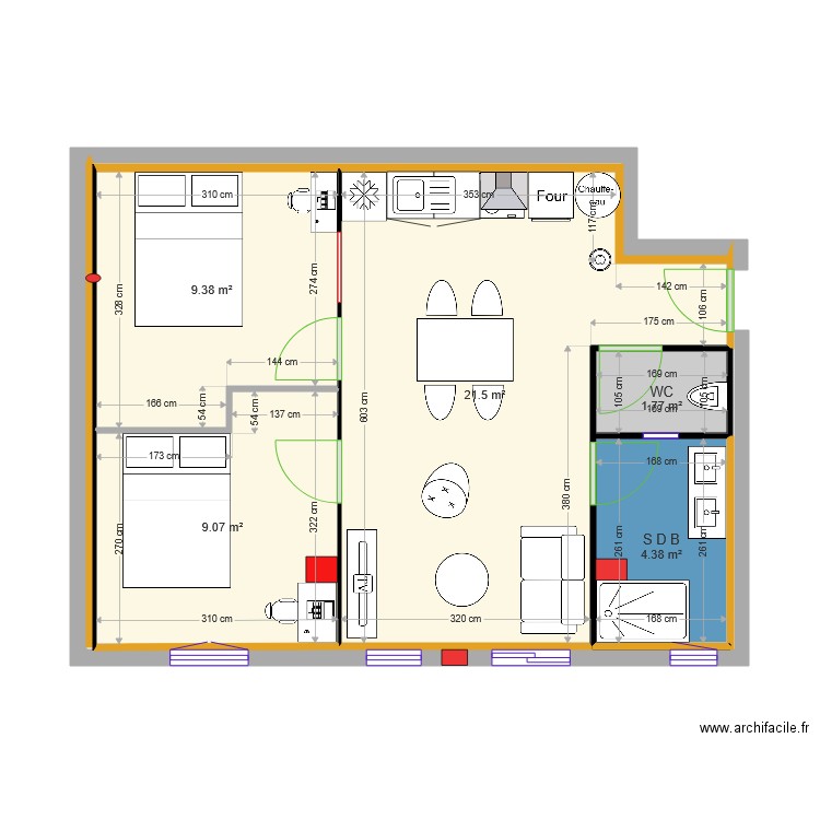 APPART TOULOUSE ST MICHEL PROJET 2. Plan de 0 pièce et 0 m2