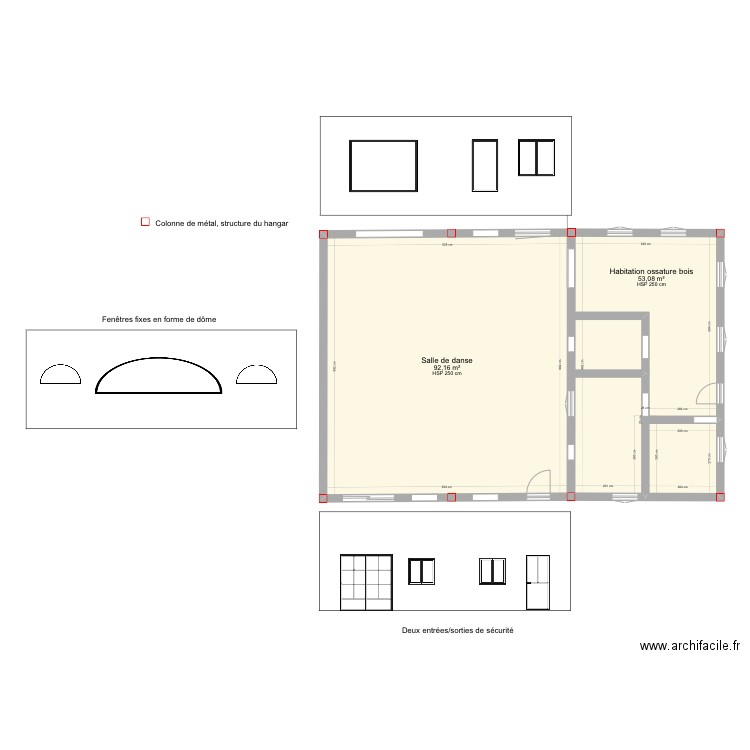 Salle de danse - Petite maison. Plan de 0 pièce et 0 m2