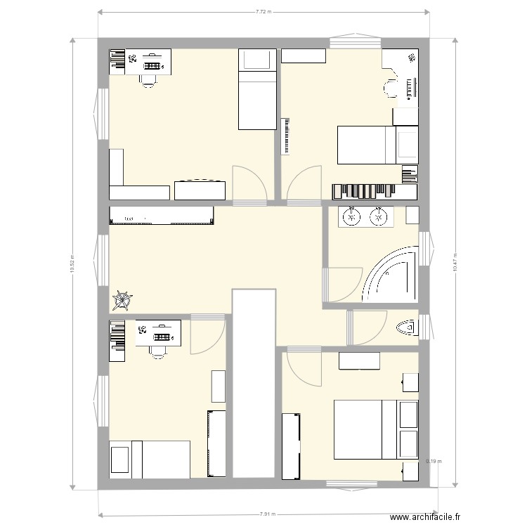 plan maison étage. Plan de 0 pièce et 0 m2