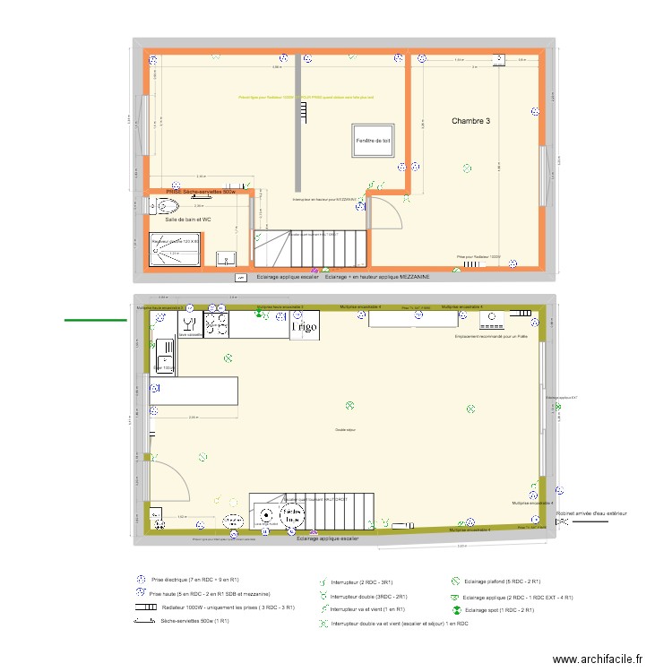 PLANS MAISON PLOMBERIE. Plan de 6 pièces et 190 m2