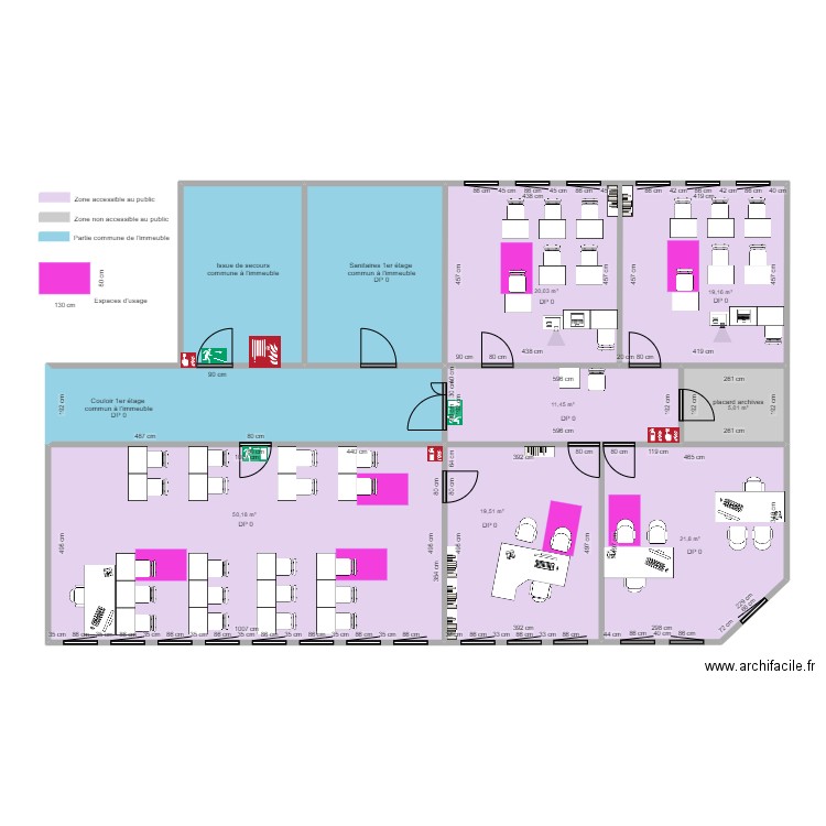 8-C VILLEURBANNE APRES RÉAMÉNAGEMENTS. Plan de 10 pièces et 197 m2