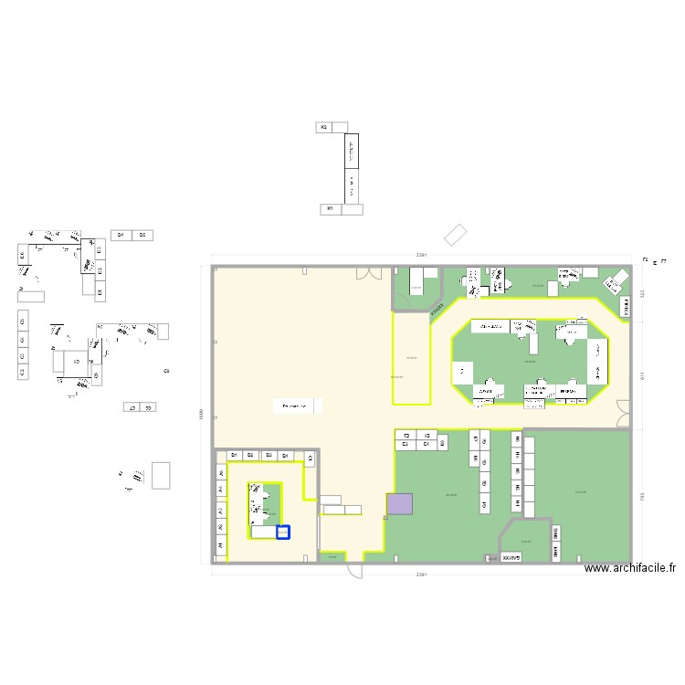 Atelier 25/07/2024. Plan de 14 pièces et 439 m2