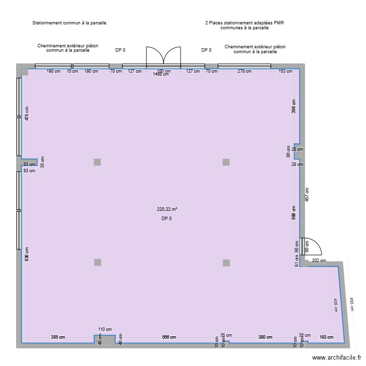 SAS TELEOPHTALMO AVANT TRAVAUX. Plan de 1 pièce et 220 m2