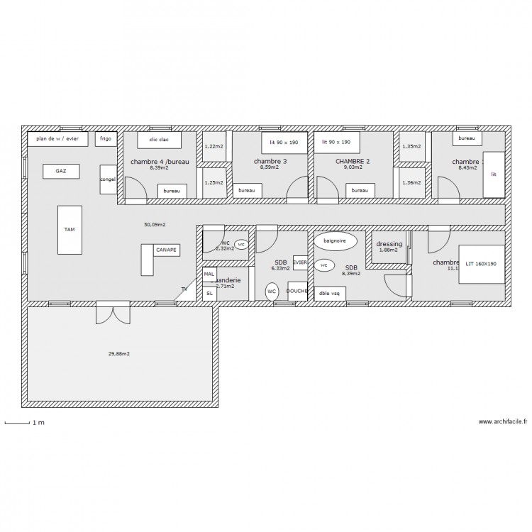 idée 1. Plan de 0 pièce et 0 m2