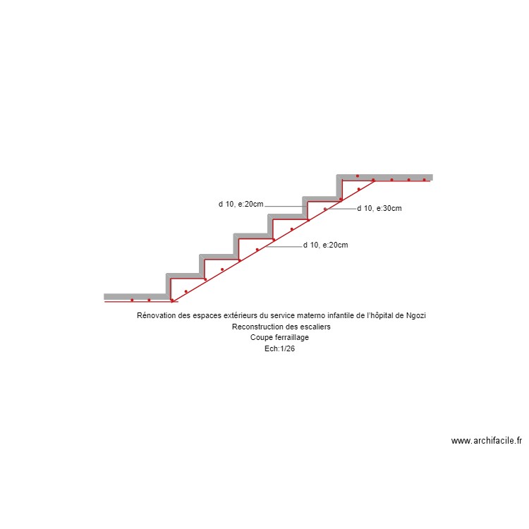 ferraillage escalier. Plan de 0 pièce et 0 m2