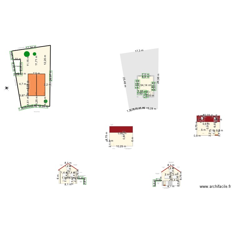 Plans maison avant 2. Plan de 4 pièces et 500 m2