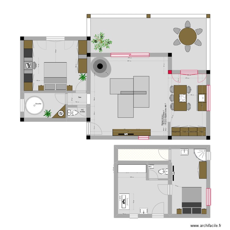 Seborga 1 chambre SDB fermée. Plan de 10 pièces et 115 m2