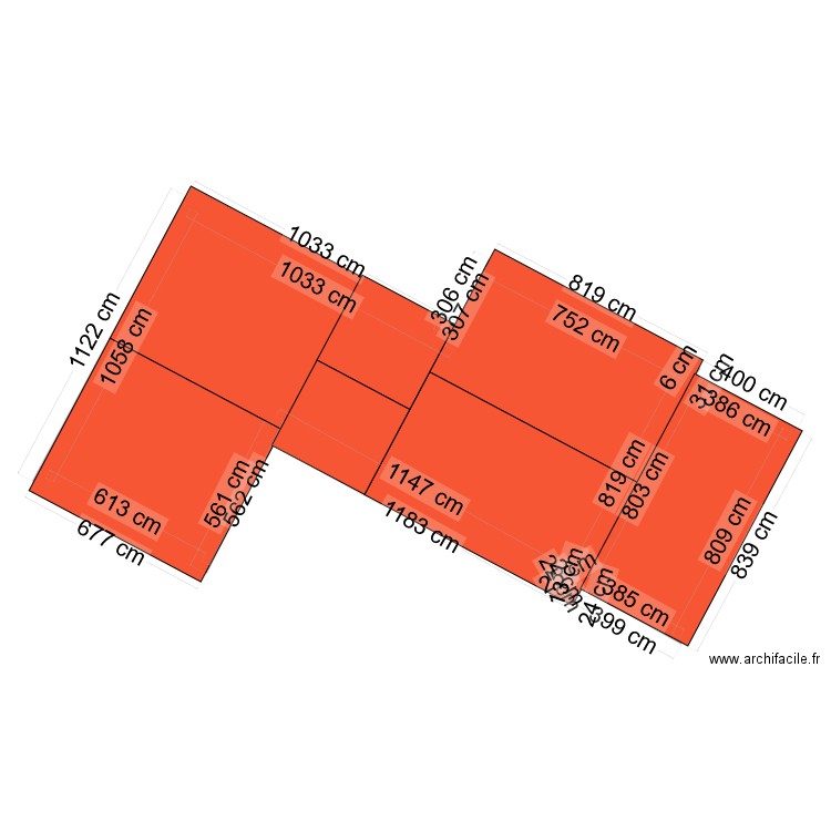 plan de facade. Plan de 2 pièces et 177 m2