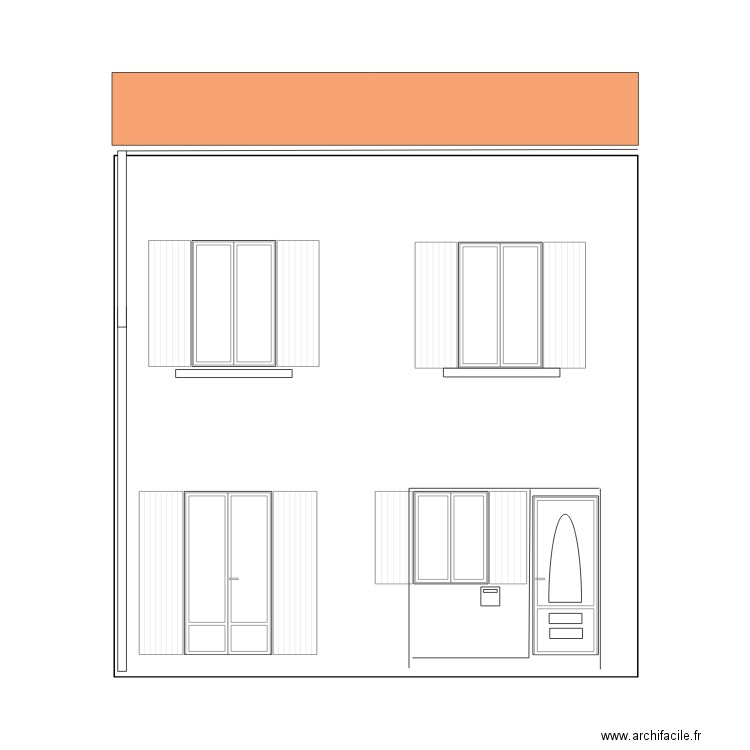 Façade. Plan de 0 pièce et 0 m2