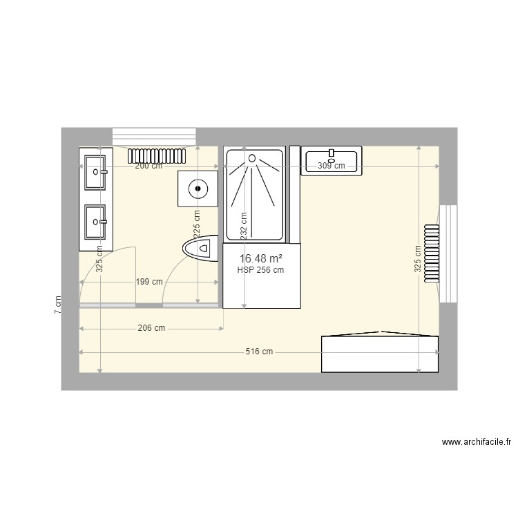 VARAILLON PROJET - Plan 1 pièce 16 m2 dessiné par 2LMARCHESSON